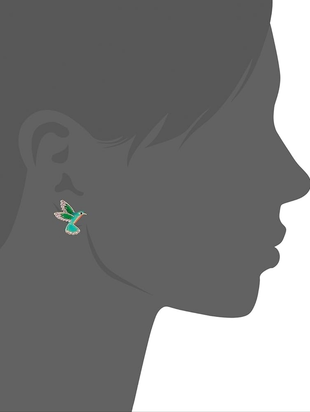 kate spade enamel green and pink hummingbird stud earrings - Picture 4 of 6